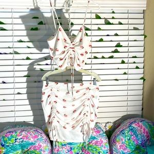 J for Justify white mini skirt set with crop top